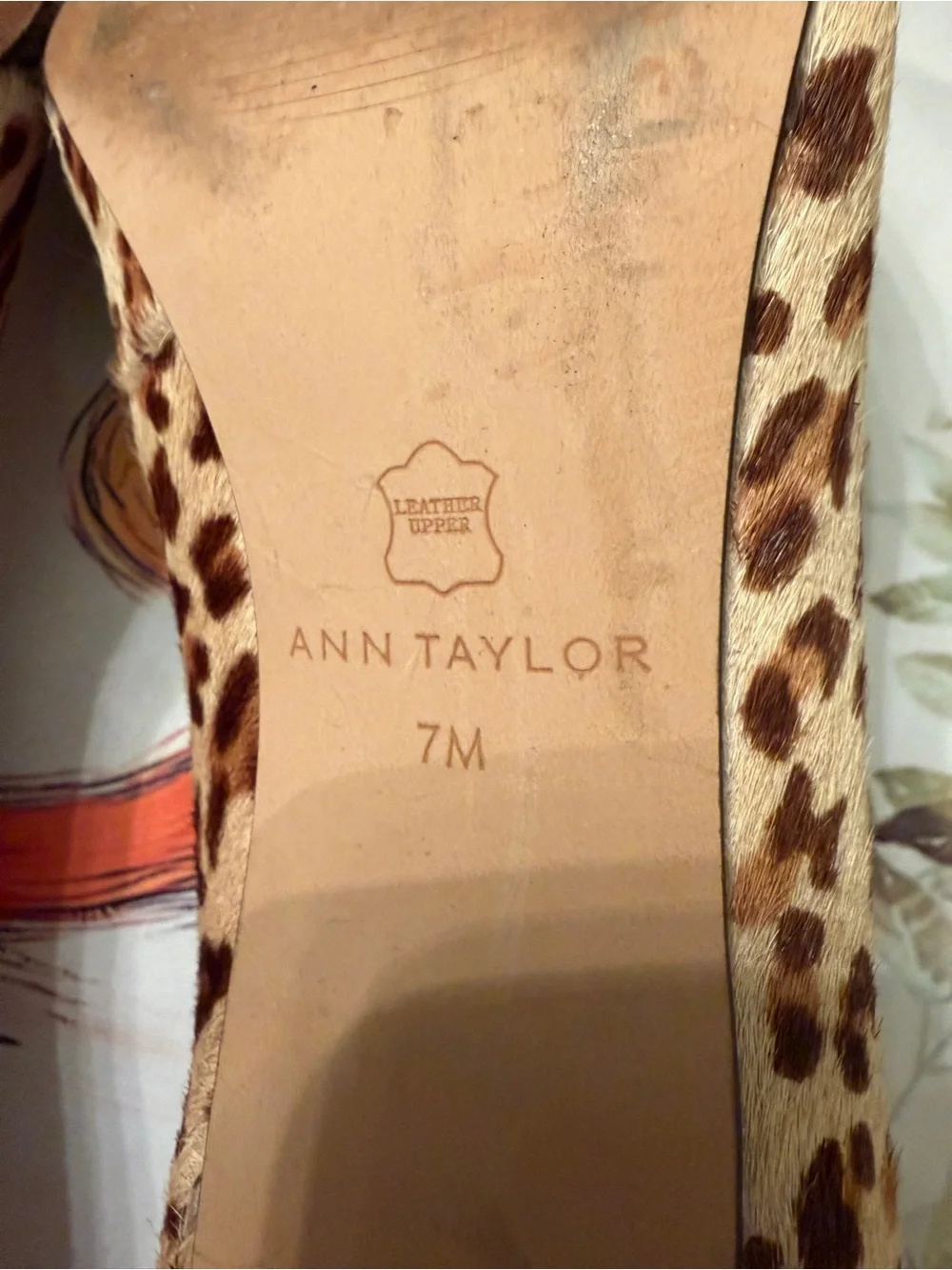 Ann Taylor Leopard Print Pointed Toe Pumps with Brown Bow